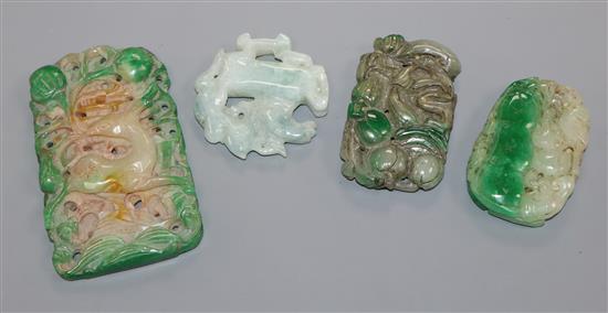 Four jade carvings